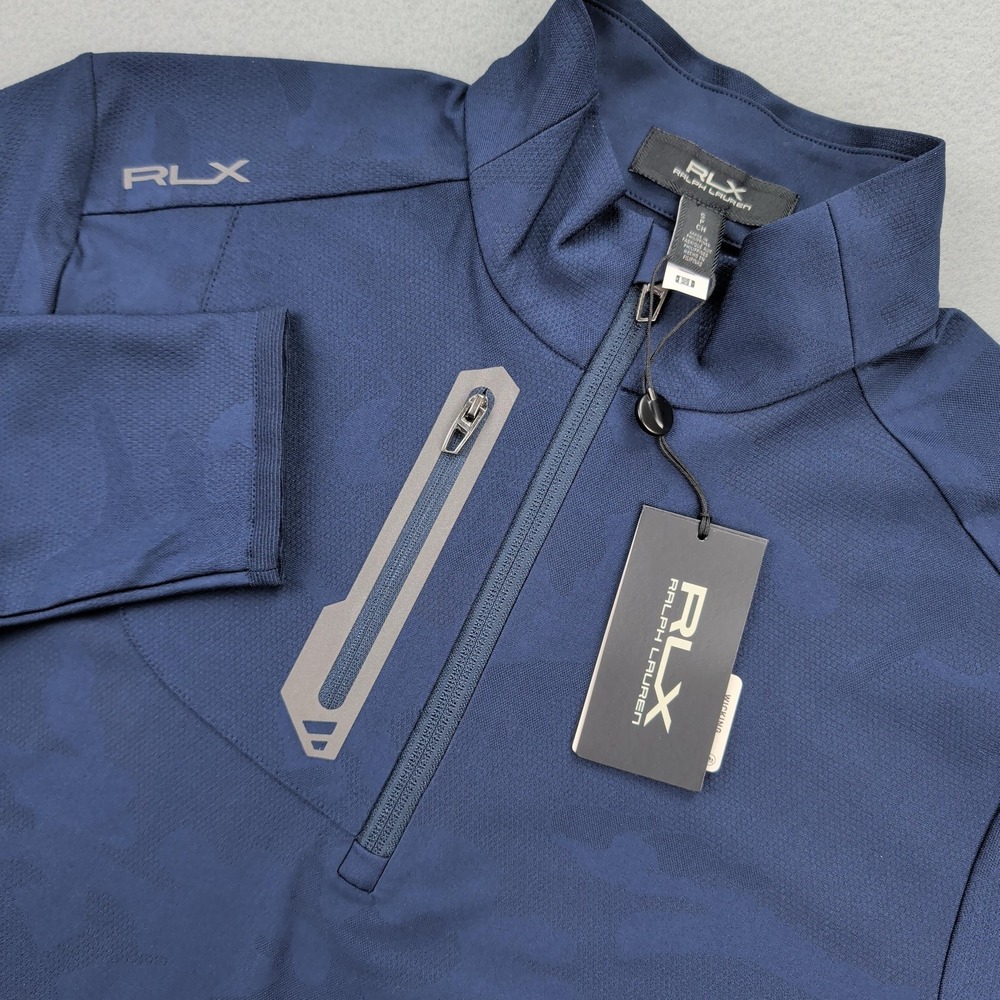 RLX Ralph Lauren Pullover Mens Small Blue Camo‎ 1/4 Zip Golf Wicking Performance